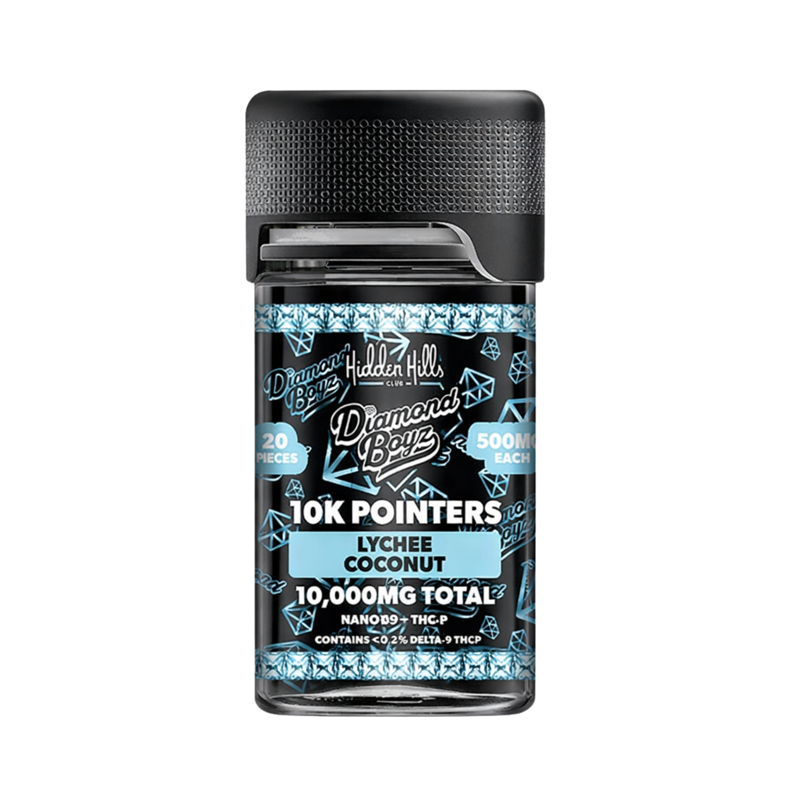 Hidden Hills Diamond Boyz 10,000mg Total ( 20 Gomitas 500mg-C/u ) ¡Original!
